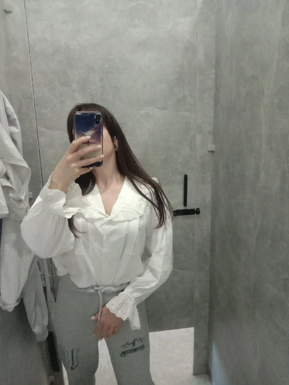 Women Blouse Female Shirt Summer Womens Blouses Spring Maxi Blusas Casual Elegant Vintage Long Sleeve Cotton Oversize Loose