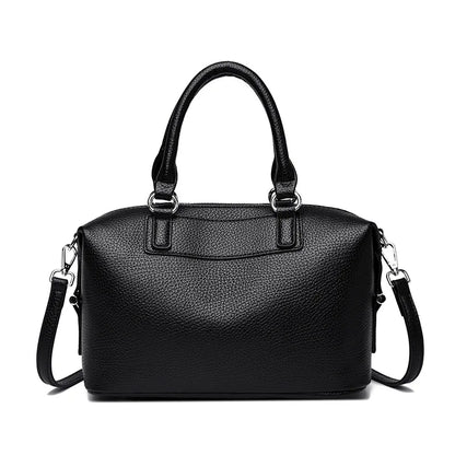 New Women's Handbag, Simple and Versatile Tote Bag, Large-Capacity Soft Leather Shoulder Bag, Crossbody Bag for Commuting and Shopping, High-End Solid Color Casual Bag