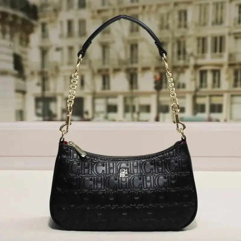 CH Women's Handbag Fashion Partition Durable Luxury Brand Fashion Large Capacity Bent Moon Bag Simple Shoulder Crossbody Bag