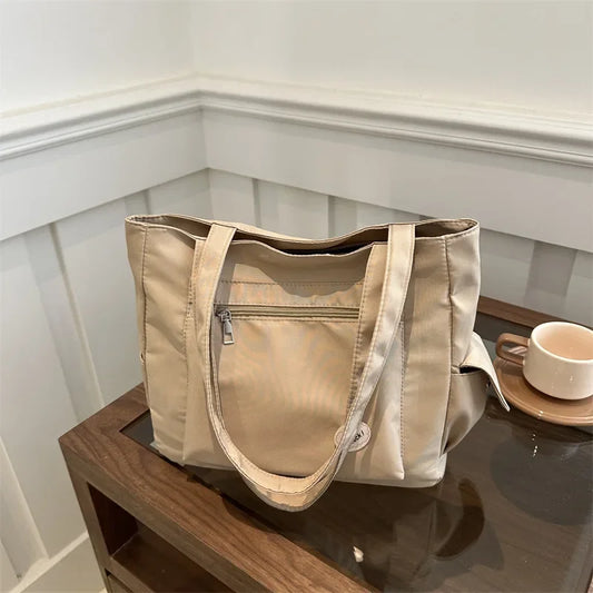 Women's New Canvas Tote Bag - Large-Capacity Versatile Shoulder Handheld for College Classes & Commute