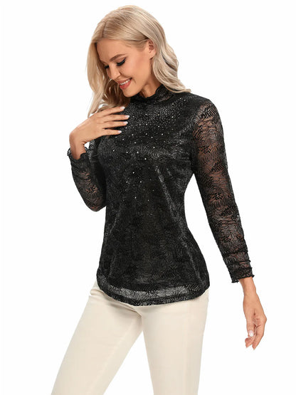 Women Woven Fashionable Casual Top For Spring And Autumn