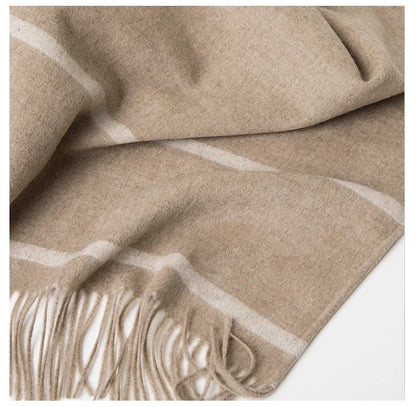 Fashion Clock Women Shawl Sweater 100% Wool Shawl Warm Female Mixed-use Cloak Autumn Winter Scarf French Tassel Cozy Wrap Clothi