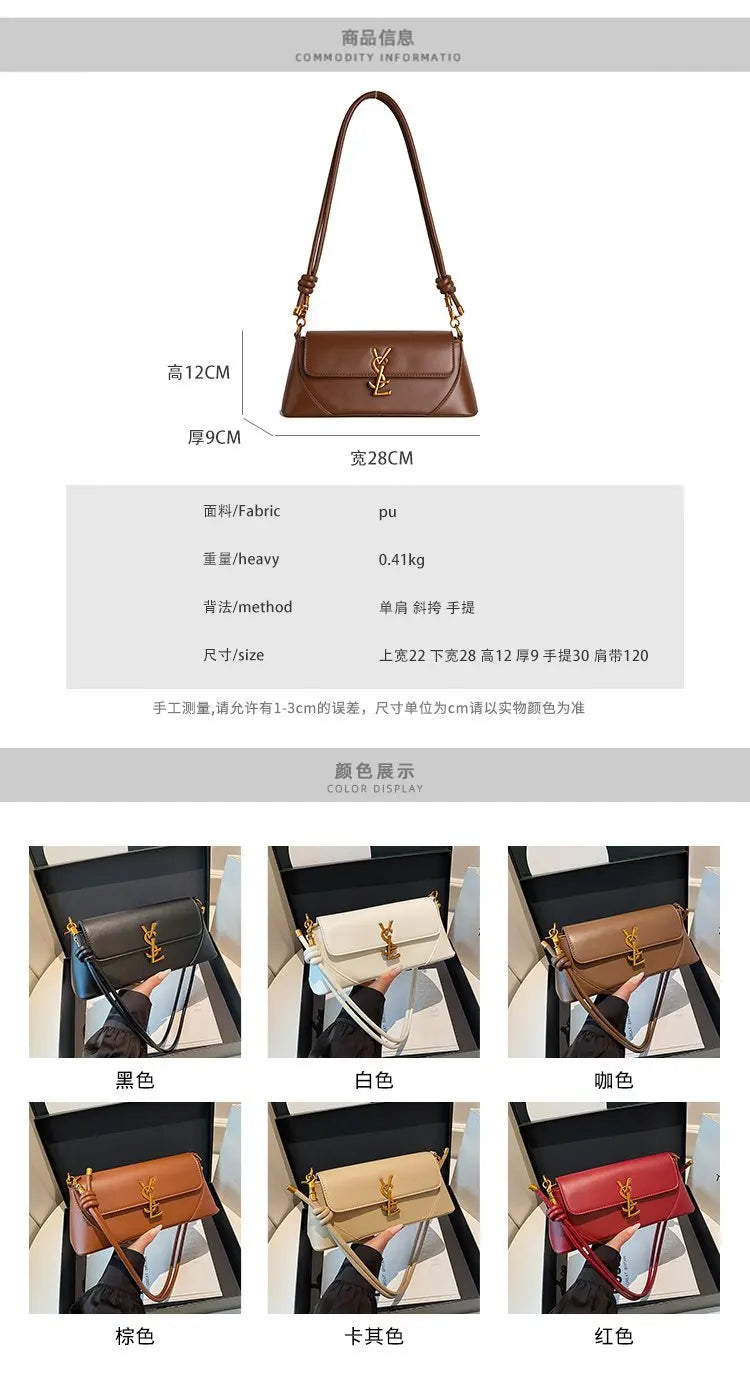 Elegant Crossbody Bag For Women Leather Handbag With Shoulder Strap Classic Design Famous Brand Ladies Accessory