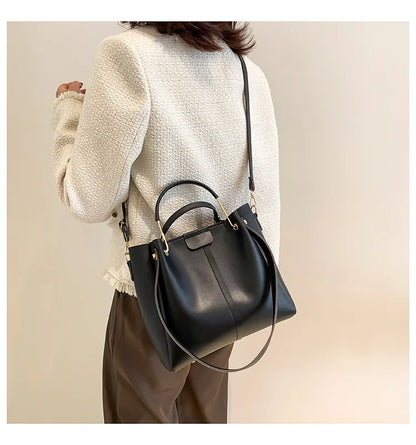 Portable Commuter Women Shoulder Bags Large Capacity Handbag Ladies Fashion Tote Vintage Soft Pu Leather Underarm Bag for Female
