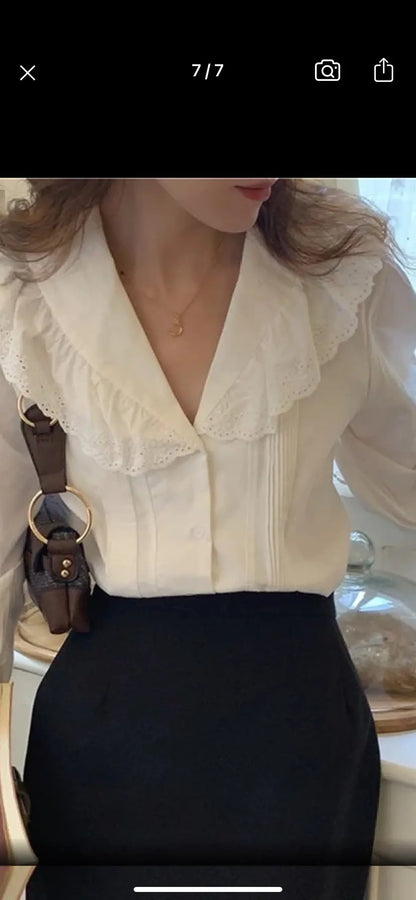 Women Blouse Female Shirt Summer Womens Blouses Spring Maxi Blusas Casual Elegant Vintage Long Sleeve Cotton Oversize Loose