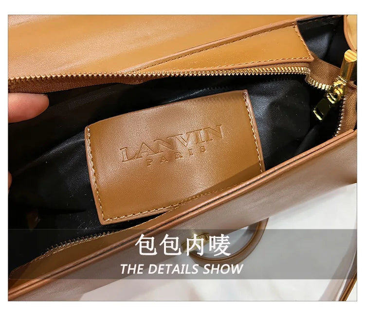 Women's Handbag New Bags For Women Metal Handle Leather Famous Brand Designer Crossbody Fashion Trend Shoulder Bag