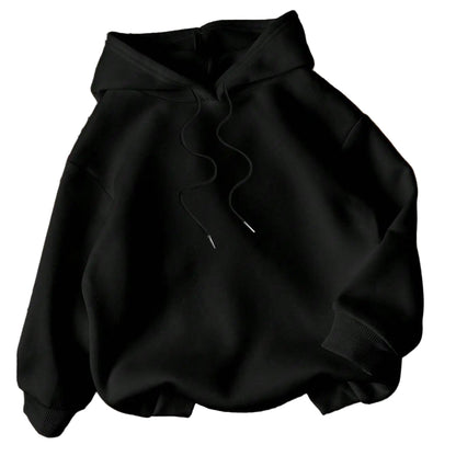 Plus Size Printed Loose Pullover Hoodie