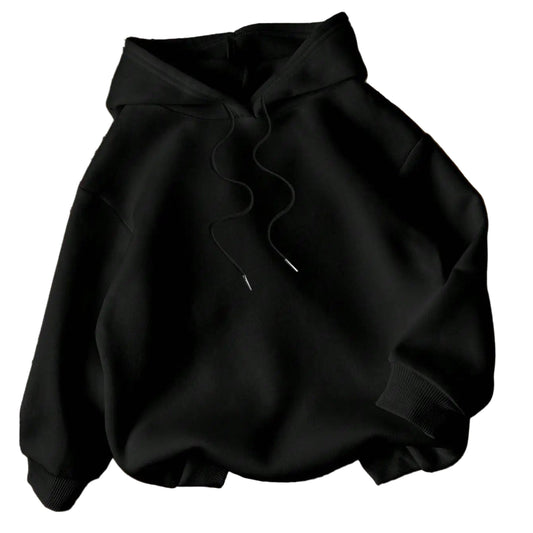 Plus Size Printed Loose Pullover Hoodie