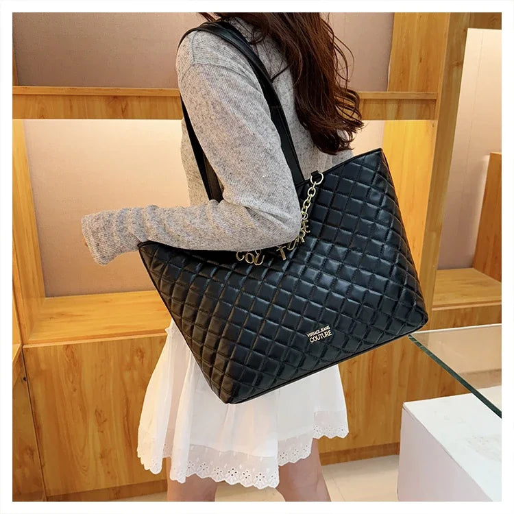 Women's Classic Leather Luxury Shoulder Handbag Elegant Designer Crossbody Tote Bag For Everyday Fashion