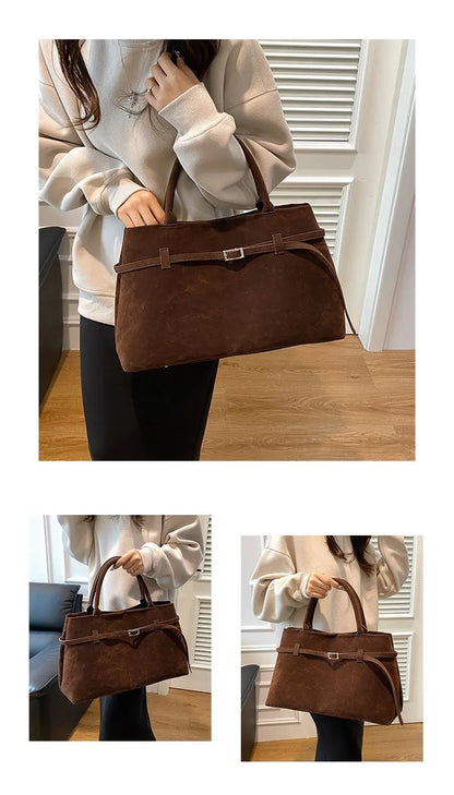 Elegant Women's Handbag Featuring Casual Simple Vintage Design And High-End Leather For Commuter Occasions