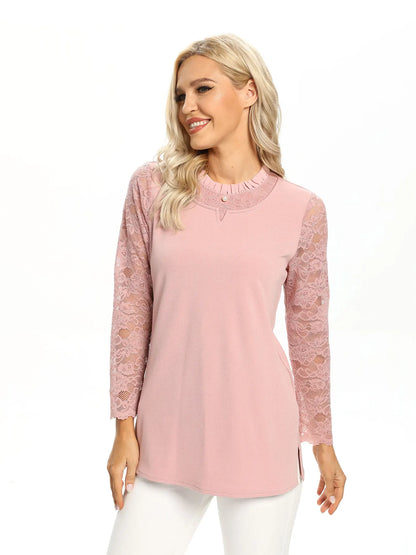 Women Woven Fashionable Casual Top For Spring And Autumn