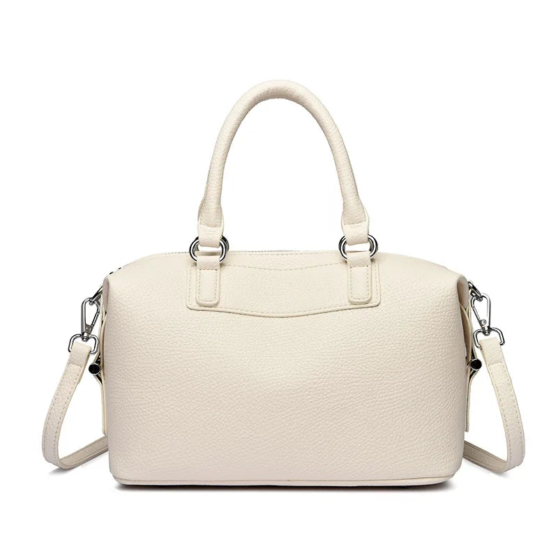 New Women's Handbag, Simple and Versatile Tote Bag, Large-Capacity Soft Leather Shoulder Bag, Crossbody Bag for Commuting and Shopping, High-End Solid Color Casual Bag