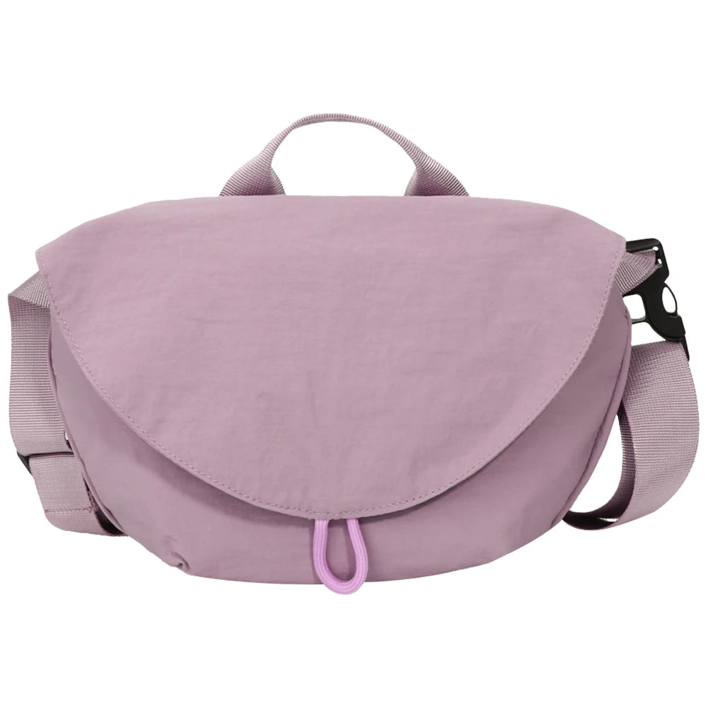 Nylon Small Crescent Crossbody Purses Bag Casual Travel Sling Bag Solid Small Shoulder Bag Adjustable Strap for Women Men Trendy