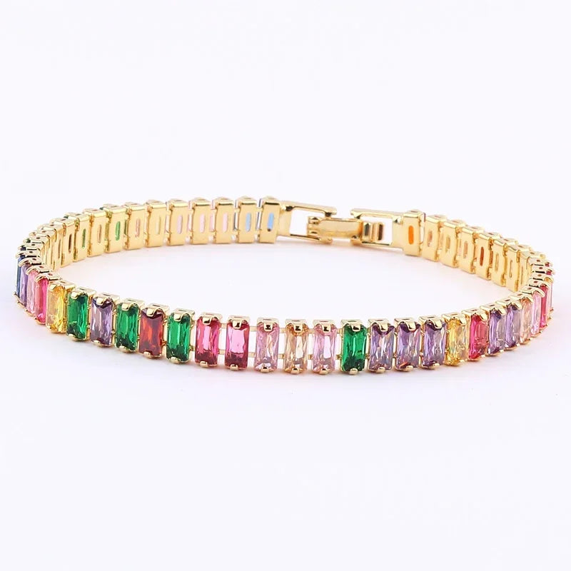 18K Gold Plated Geometric Zircon Bracelet
