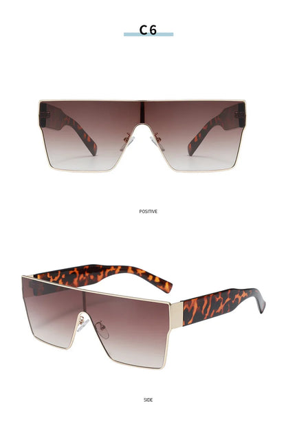 Square Sunglasses Women Men Fashion Trendy Luxury Brand Design One Piece Decoration Sun Glasses Outdoors Travel Driving UV400