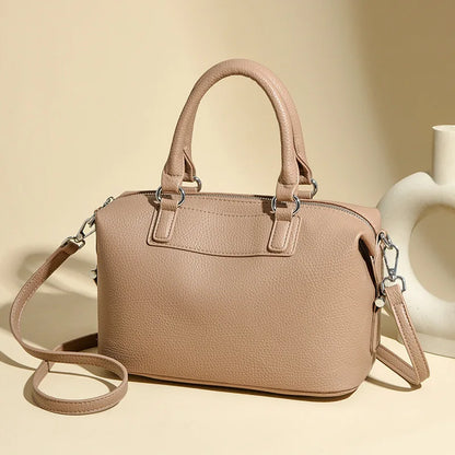 New Women's Handbag, Simple and Versatile Tote Bag, Large-Capacity Soft Leather Shoulder Bag, Crossbody Bag for Commuting and Shopping, High-End Solid Color Casual Bag