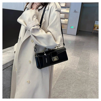 Women's Handbag New Bags For Women Metal Handle Leather Famous Brand Designer Crossbody Fashion Trend Shoulder Bag