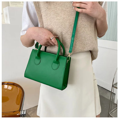 Elegant Black Handbag with Dual Handles, Chic Crossbody Bag, Retro Stylish Tote Small Bag for Women Girls Daily Use, Work, Party