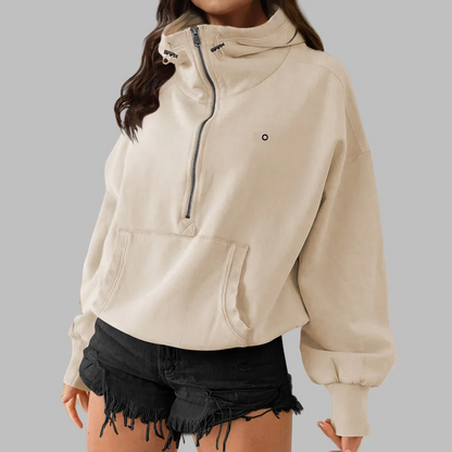 Women's Zip-Up Hooded Sports Sweatshirt