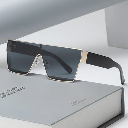 Square Sunglasses Women Men Fashion Trendy Luxury Brand Design One Piece Decoration Sun Glasses Outdoors Travel Driving UV400