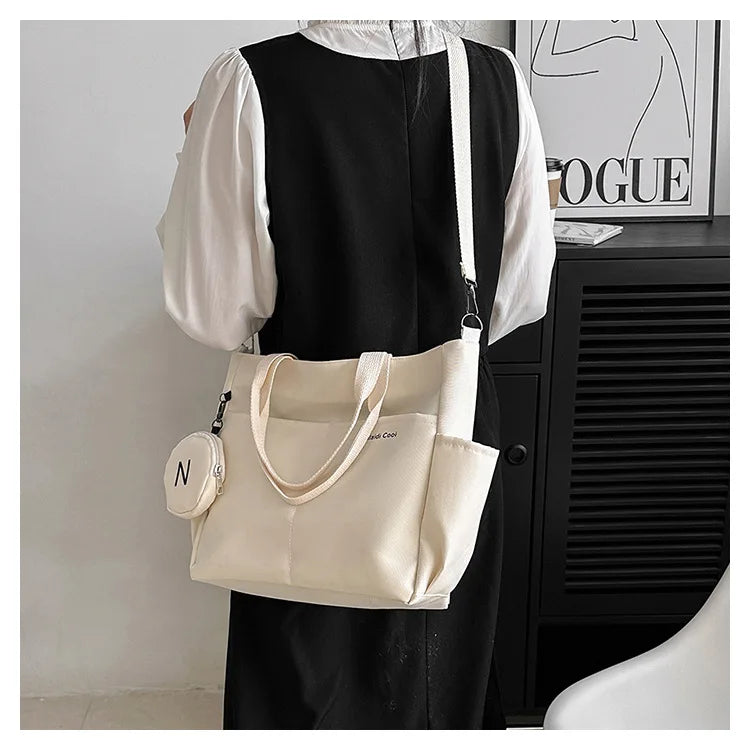 Women Shoulder Crossbody Bag Japanese Canvas Tote Messenger Bag for Student 2024 Ladies Hand Bags Female Handbag Bolsa Feminina