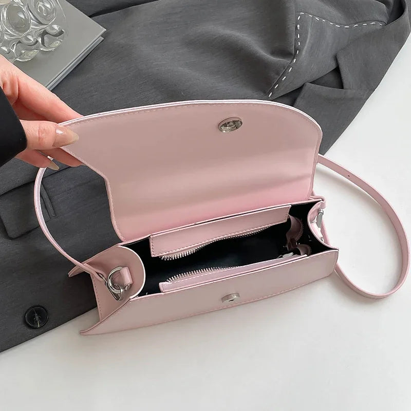 Vintage Women Black Chic Crossbody Bag Luxury Designer Small Shoulder Bags Fashion Red Purse Cute Pu Leather Handbag Sac A Main