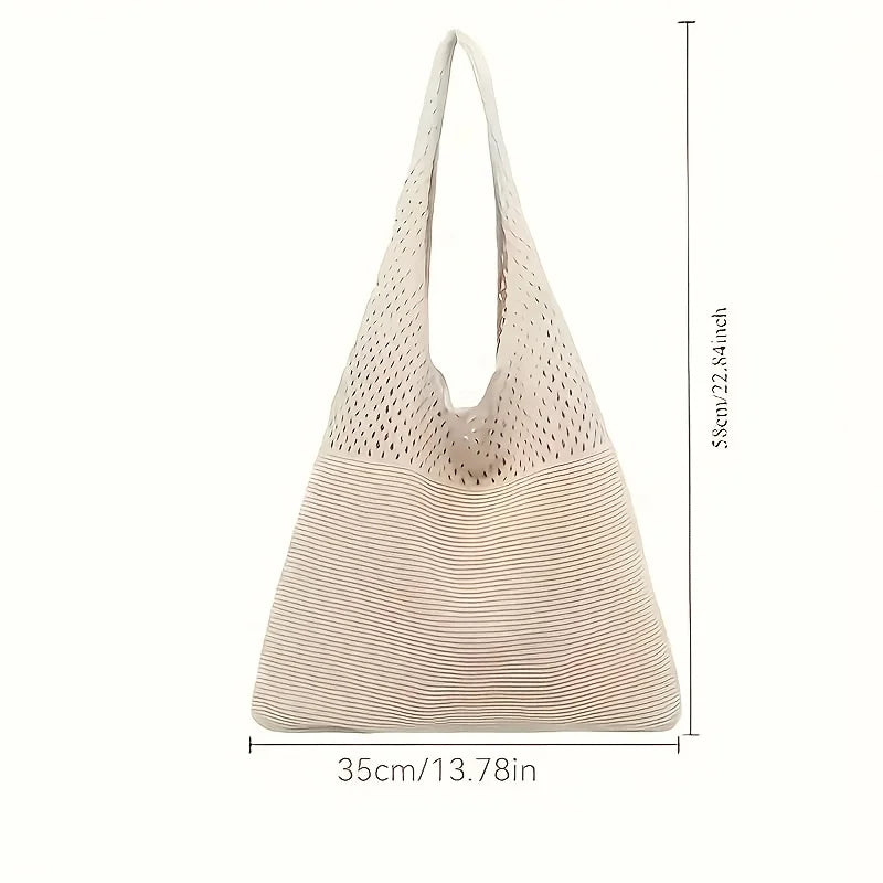 Designer Knitted Handbags For Women Large Capacity Tote Bag Summer Beach Big Purse Casual Hollow Woven Shoulder Bags Female Pack