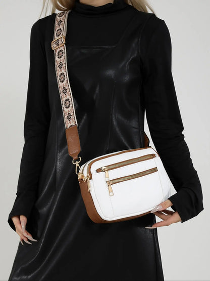 Retro fashion classic, women's multifunctional bag, zipper shoulder strap crossbody bag, small square bag, suitable for office w