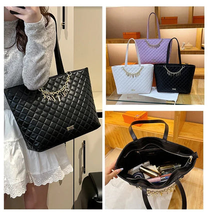 Women's Classic Leather Luxury Shoulder Handbag Elegant Designer Crossbody Tote Bag For Everyday Fashion