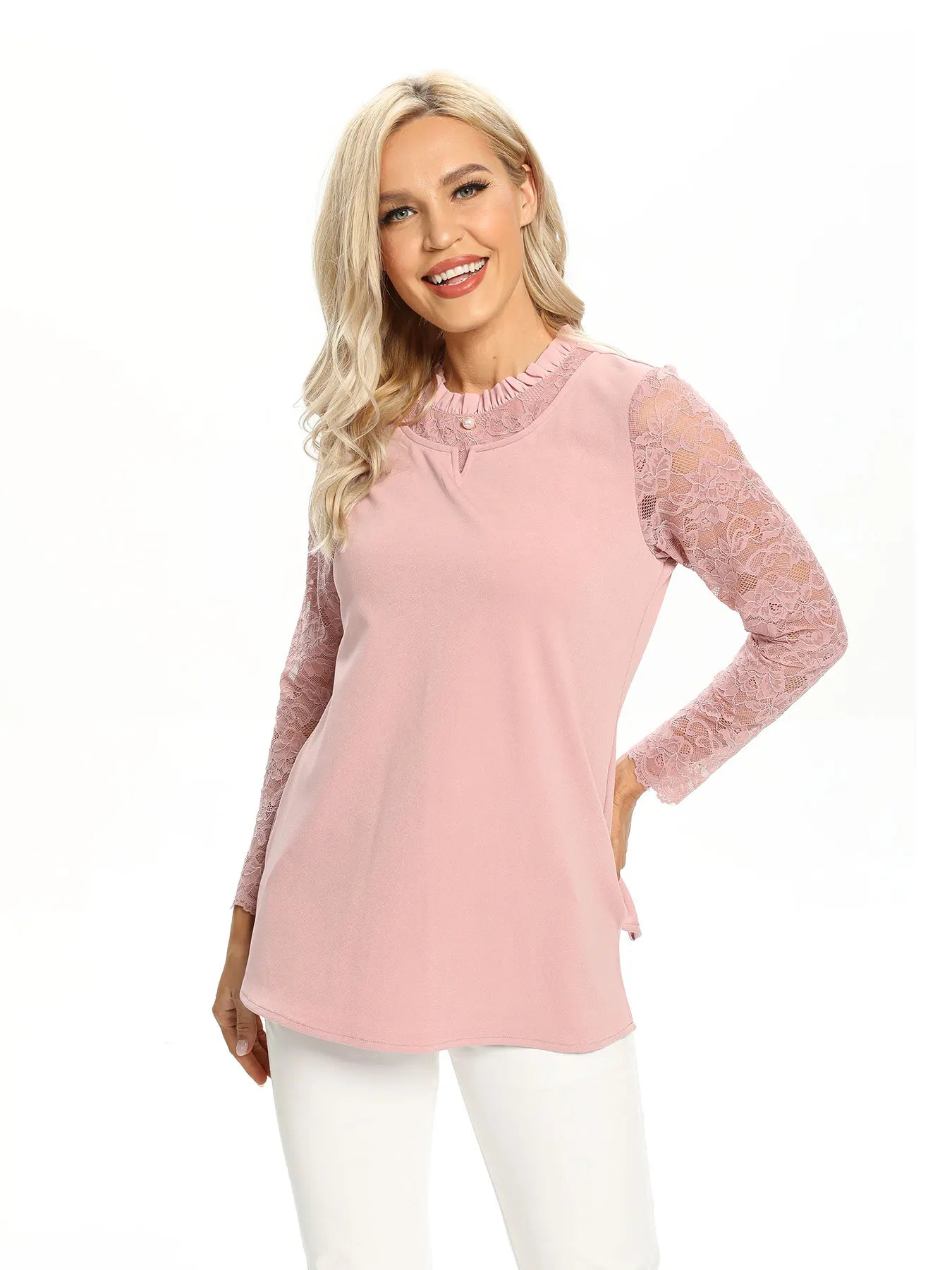 Women Woven Fashionable Casual Top For Spring And Autumn