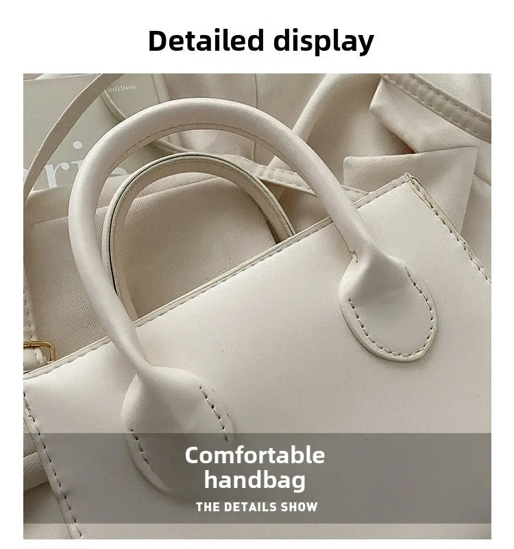 Elegant Black Handbag with Dual Handles, Chic Crossbody Bag, Retro Stylish Tote Small Bag for Women Girls Daily Use, Work, Party