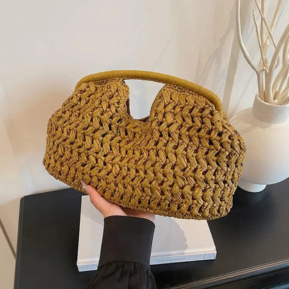 Handbag Fashion Elegant Woven Beach Straw Underarm Bag Versatile Exquisite Shoulder Evening Bags For Women Gifts