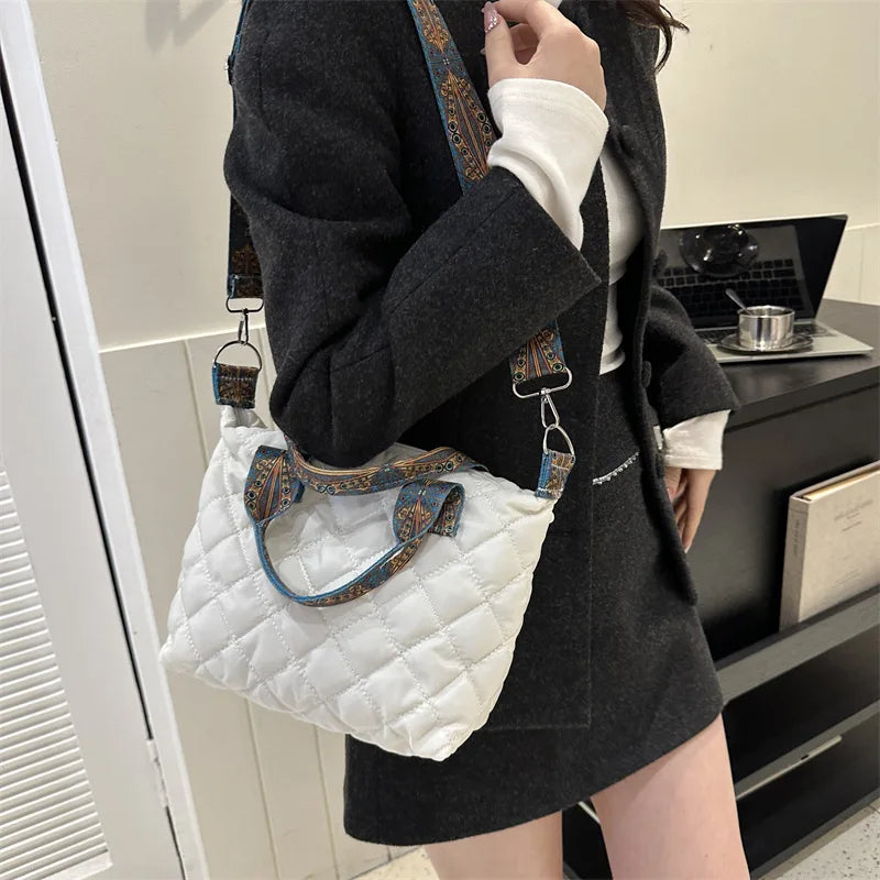 Large Tote Handbags for Women Luxury Design Shoulder Crossbody Bags Designer Brand Quilted Padded Casual Bag for Women