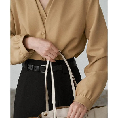 Women Spring White Blouses Fake Two Pieces Design V-Necl Womens Tops And Blouses Fashion Casual Shirt Blusas Roupa Feminina