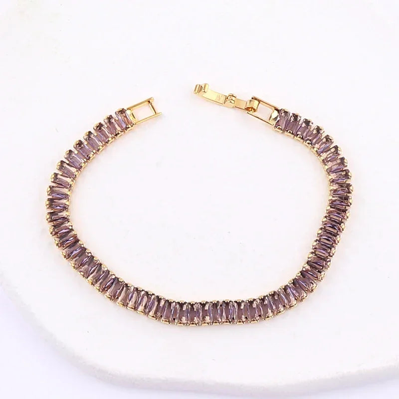 18K Gold Plated Geometric Zircon Bracelet