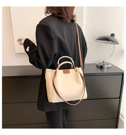 Portable Commuter Women Shoulder Bags Large Capacity Handbag Ladies Fashion Tote Vintage Soft Pu Leather Underarm Bag for Female