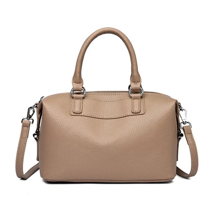 New Women's Handbag, Simple and Versatile Tote Bag, Large-Capacity Soft Leather Shoulder Bag, Crossbody Bag for Commuting and Shopping, High-End Solid Color Casual Bag