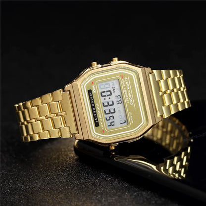 Gold Silver Stainless Steel Business Watch