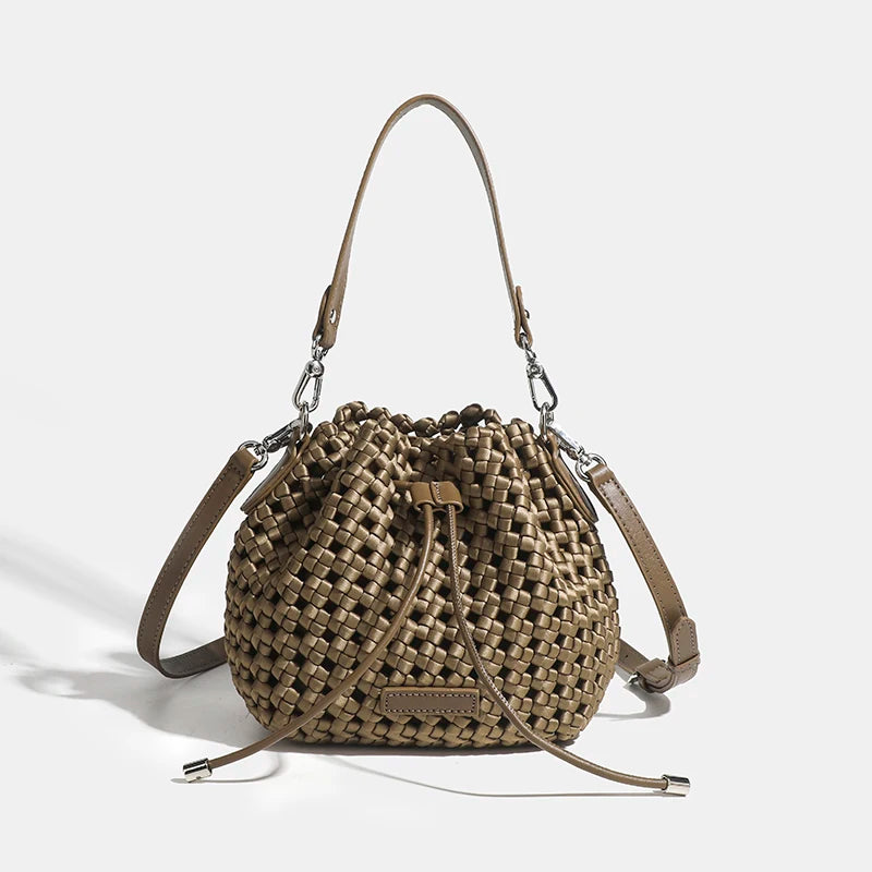 Tote bag woman Bucket bag handbags for women Nylon underarm purse European-style hand-woven bag for women