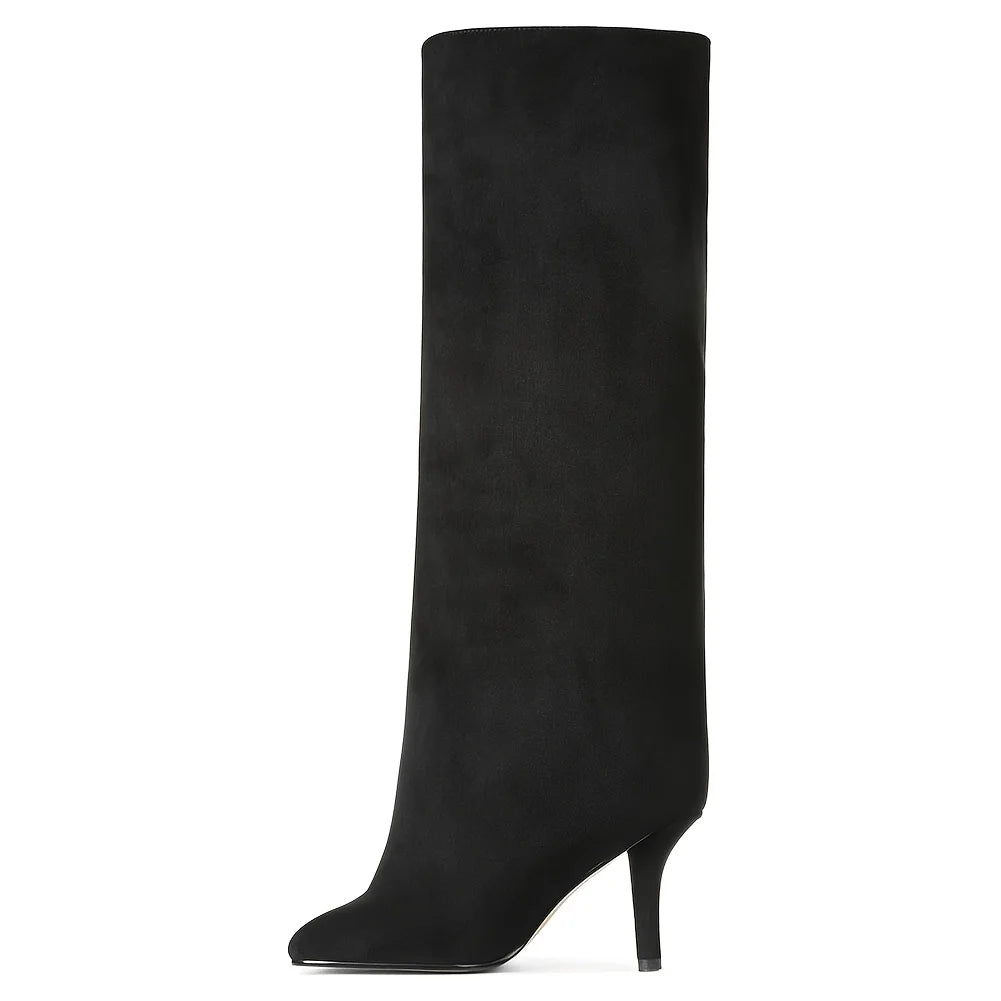 Women’s Suede High-Heel Knee Boots