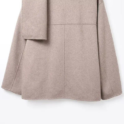 2025 New Autumn and Winter Women's Clothing European and American Fashion Wool Blended Scarf Short Coat Jacket