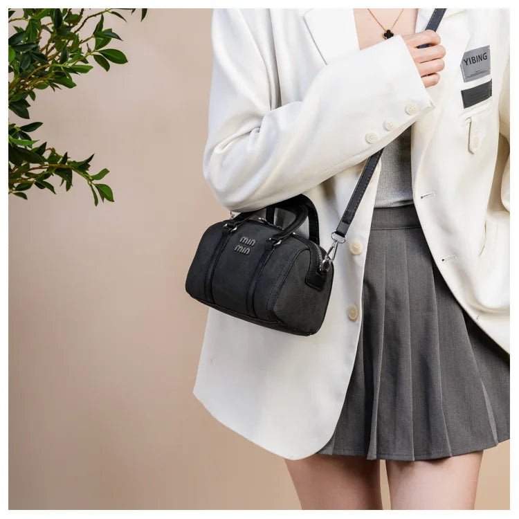 Fashion New Boston Denim HandBag For Women Single Shoulder Crossbody Barrel Satchel Handle Shoulder Bags