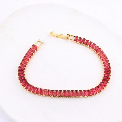 18K Gold Plated Geometric Zircon Bracelet