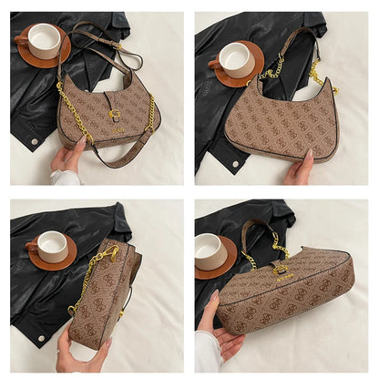 Elegant Leather Handbags For Women Shoulder Bag By Famous Desinger Luxury Brand Popular Classic Elegant Ladies