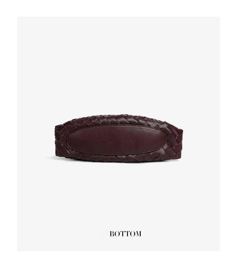 Women Handwoven Shoulder Bag Korean Casual Trendy Large Capacity Handbag Soft PU Leather Ladies Tote Bag Summer Underarm Bags