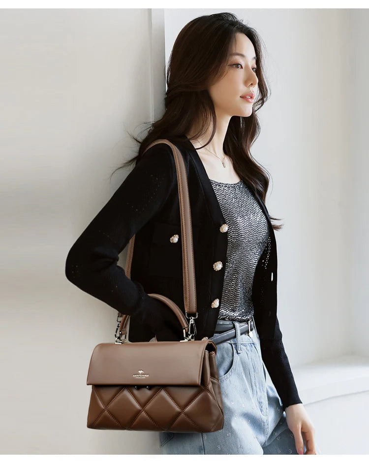 Women's Bag New Trend Korean Handbags Designer Luxury Brand Ladies Shoulder Bags Soft Leather Fashion Versatile Crossbody Bags