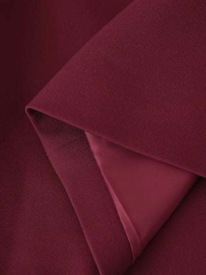 HH Woman's 2025 Autumn Fashion Long Sleeve Lapel Wide Shoulder Blazer Jacket Female Lace-up Single Buckle Exaggerated Coat