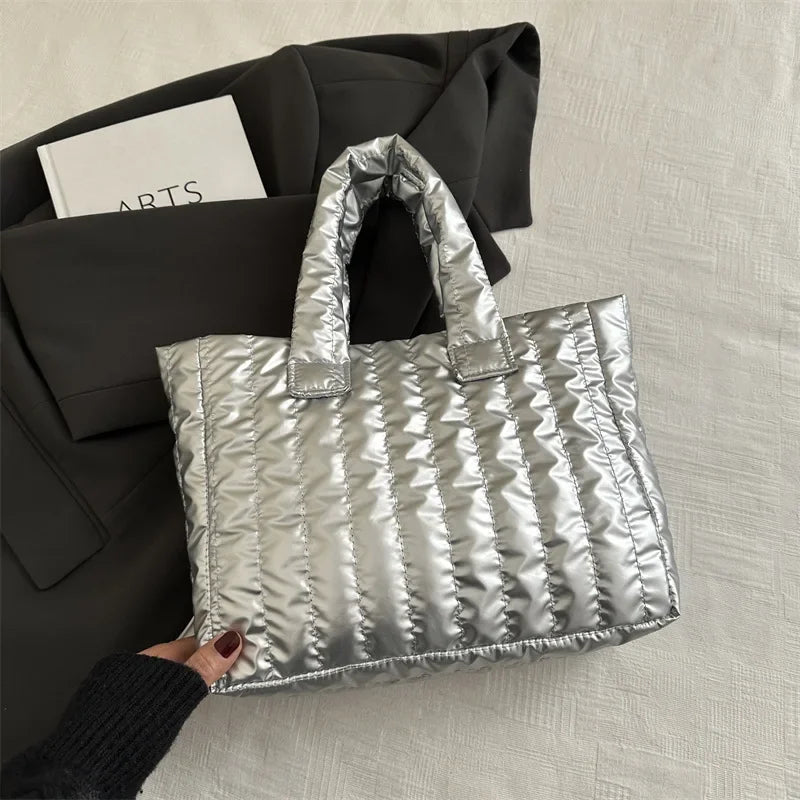 2025 Fashionable and simple women's handbag, large-capacity soft single-shoulder bag, solid color casual and elegant handbag