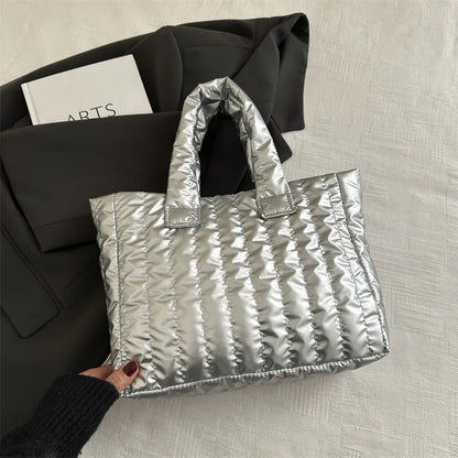 2025 Fashionable and simple women's handbag, large-capacity soft single-shoulder bag, solid color casual and elegant handbag