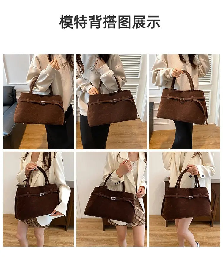 Elegant Women's Handbag Featuring Casual Simple Vintage Design And High-End Leather For Commuter Occasions